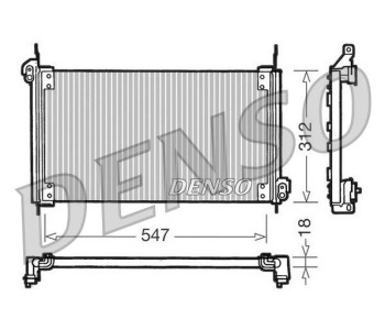 Кондензатор, климатизация DENSO DCN09012 за FIAT BRAVO I (182) от 1995 до 2001