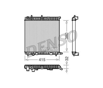 Радиатор, охлаждане на двигателя DENSO DRM09020 за FIAT BRAVO I (182) от 1995 до 2001