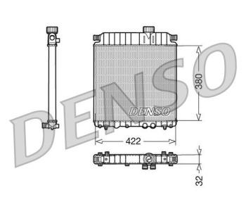Радиатор, охлаждане на двигателя DENSO DRM09026 за FIAT BRAVO I (182) от 1995 до 2001