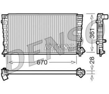 Радиатор, охлаждане на двигателя DENSO DRM09025 за FIAT MAREA (185) от 1996 до 2007