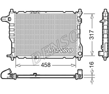 Радиатор, охлаждане на двигателя DENSO DRM09041 за FIAT PANDA (141) от 1980 до 2004