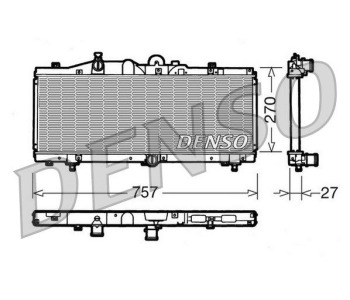 Радиатор, охлаждане на двигателя DENSO DRM09050 за LANCIA THEMA (834) от 1984 до 1994