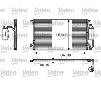Кондензатор, климатизация VALEO 817809 за ALFA ROMEO 147 (937) от 2000 до 2005
