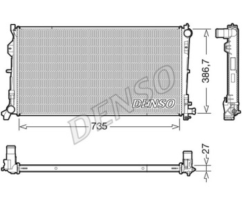 Радиатор, охлаждане на двигателя DENSO DRM09003 за FIAT FIORINO I (127) от 1977 до 1987