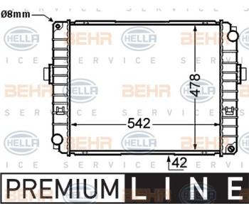 Радиатор, охлаждане на двигателя HELLA 8MK 376 728-784 за FIAT QUBO (225_) от 2008