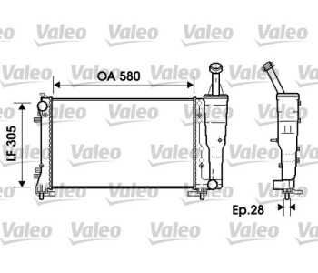 Радиатор, охлаждане на двигателя VALEO 734362 за LANCIA MUSA (350) от 2004 до 2012