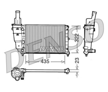 Радиатор, охлаждане на двигателя DENSO DRM09133 за LANCIA DEDRA (835) седан от 1989 до 1999