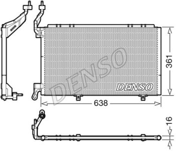 Кондензатор, климатизация DENSO DCN10042 за FORD FIESTA VI ван от 2009 до 2017