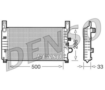 Радиатор, охлаждане на двигателя DENSO DRM10075 за VOLVO S40 II (MS) от 2004 до 2012