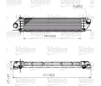 Интеркулер (охладител за въздуха на турбината) VALEO 818246 за VOLVO V70 III (BW) комби от 2007 до 2017