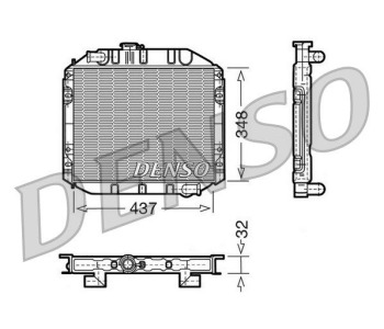 Радиатор, охлаждане на двигателя DENSO DRM10028 за FORD FOCUS III комби от 2010