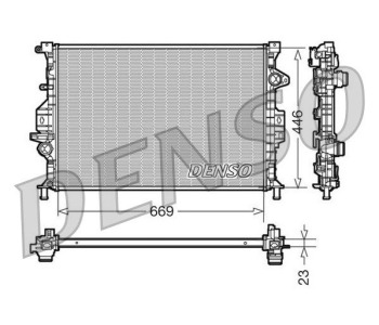 Радиатор, охлаждане на двигателя DENSO DRM10108 за FORD TRANSIT CONNECT (P65, P70, P80) товарен от 2002 до 2013