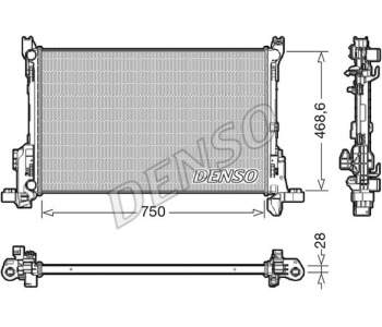 Радиатор, охлаждане на двигателя DENSO DRM10027 за FORD ESCORT VII (GAL, AAL, ABL) от 1995 до 2002