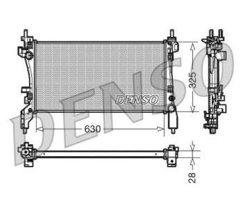 Радиатор, охлаждане на двигателя DENSO DRM10025 за FORD ESCORT V (GAL) от 1990 до 1992