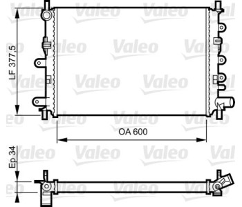 Радиатор, охлаждане на двигателя VALEO 730856 за FORD ESCORT VII (GAL, AAL, ABL) от 1995 до 2002