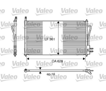 Кондензатор, климатизация VALEO 817493 за FORD FOCUS I (DNW) комби от 1999 до 2004