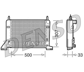 Радиатор, охлаждане на двигателя DENSO DRM10052 за FORD FOCUS I (DNW) комби от 1999 до 2004
