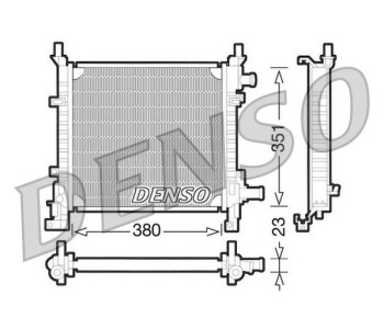 Радиатор, охлаждане на двигателя DENSO DRM10097 за FORD TRANSIT (E) платформа от 1991 до 1994