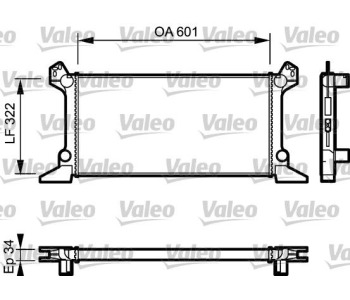 Радиатор, охлаждане на двигателя VALEO 730124 за FORD TRANSIT (E) платформа от 1991 до 1994