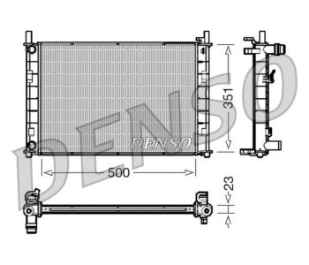 Радиатор, охлаждане на двигателя DENSO DRM10090 за FORD TRANSIT TOURNEO от 1994 до 2000