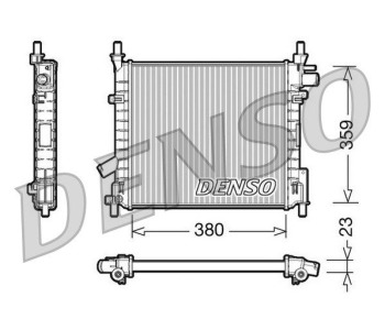 Радиатор, охлаждане на двигателя DENSO DRM10098 за FORD TRANSIT TOURNEO от 1994 до 2000