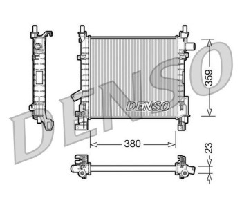 Радиатор, охлаждане на двигателя DENSO DRM10099 за FORD TRANSIT (E) платформа от 1994 до 2000