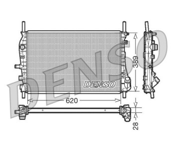 Радиатор, охлаждане на двигателя DENSO DRM10104 за FORD TRANSIT (FM, FN) платформа от 2000 до 2006