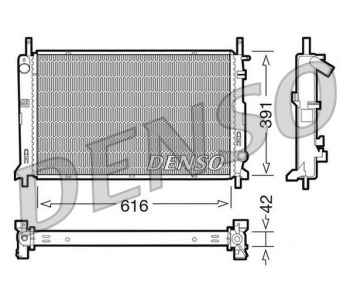 Радиатор, охлаждане на двигателя DENSO DRM10102 за FORD TRANSIT платформа от 2006 до 2014