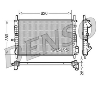 Радиатор, охлаждане на двигателя DENSO DRM10103 за FORD TRANSIT (FM, FN) платформа от 2000 до 2006