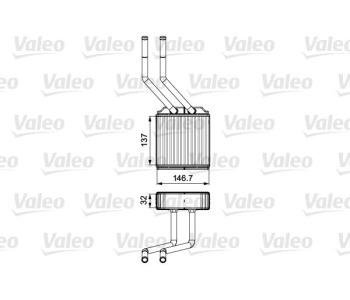Топлообменник, отопление на вътрешното пространство VALEO 811520 за FORD TRANSIT (FM, FN) платформа от 2000 до 2006