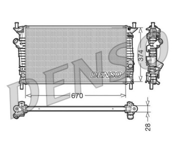 Радиатор, охлаждане на двигателя DENSO DRM10105 за FORD TRANSIT пътнически от 2006 до 2014