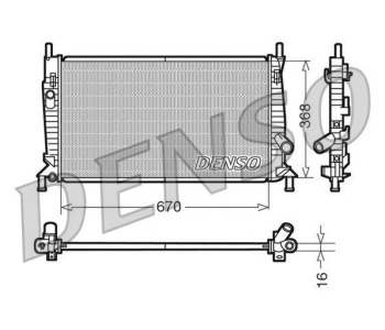 Радиатор, охлаждане на двигателя DENSO DRM10106 за FORD TRANSIT пътнически от 2006 до 2014