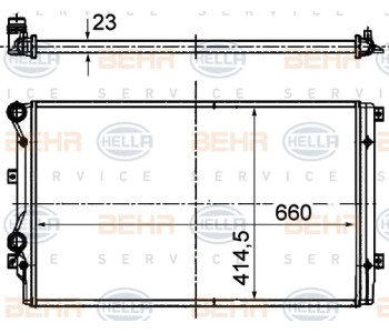 Радиатор, охлаждане на двигателя HELLA 8MK 376 764-401 за FORD TRANSIT товарен от 2006 до 2014