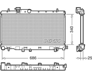 Радиатор, охлаждане на двигателя DENSO DRM40021 за HONDA ACCORD VI (CK, CG, CH, CF8) седан от 1997 до 2003