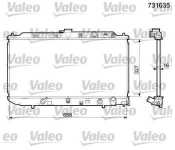 Радиатор, охлаждане на двигателя VALEO 731635 за HONDA CIVIC IV (ED) седан от 1987 до 1993