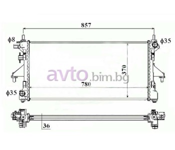 Воден радиатор размер 780/370/36 за FIAT DUCATO (250) товарен от 2006