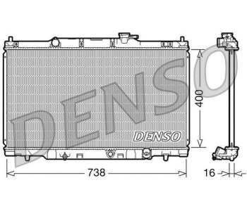 Радиатор, охлаждане на двигателя DENSO DRM40040 за HONDA CIVIC VIII (FN, FK) хечбек от 2005 до 2011