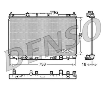 Радиатор, охлаждане на двигателя DENSO DRM40042 за HONDA CIVIC IX (FB, FG) седан от 2011 до 2015