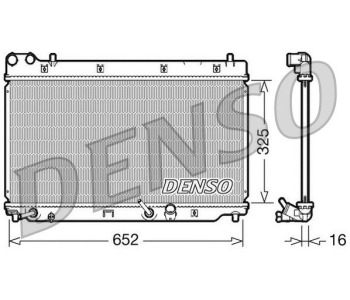 Радиатор, охлаждане на двигателя DENSO DRM40043 за HONDA CIVIC IX (FK) хечбек от 2012 до 2015