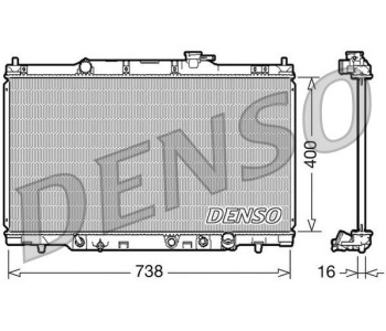 Радиатор, охлаждане на двигателя DENSO DRM40041 за HONDA CIVIC IX (FK) хечбек от 2012 до 2015
