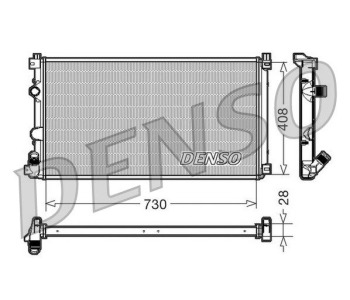 Радиатор, охлаждане на двигателя DENSO DRM24012 за ROVER 400 (XW) от 1990 до 1995