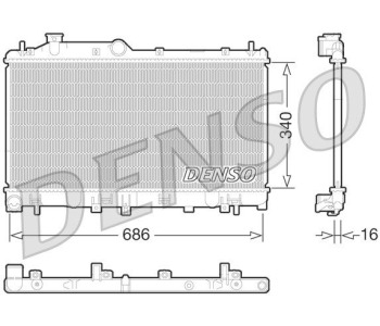 Радиатор, охлаждане на двигателя DENSO DRM40015 за HONDA JAZZ II (GD, GE3, GE2) от 2001 до 2008