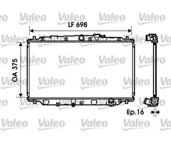 Радиатор, охлаждане на двигателя VALEO 734624 за HONDA PRELUDE IV (BB) от 1991 до 1996