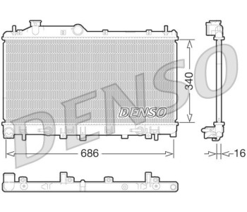 Радиатор, охлаждане на двигателя DENSO DRM40016 за HONDA STREAM (RN1/2/3/4/5) от 2001 до 2006