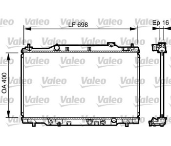 Радиатор, охлаждане на двигателя VALEO 734478 за HONDA STREAM (RN1/2/3/4/5) от 2001 до 2006