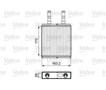 Топлообменник, отопление на вътрешното пространство VALEO 812409 за HYUNDAI ACCENT I (X-3) купе от 1994 до 1999