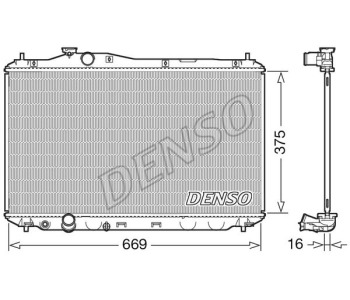 Радиатор, охлаждане на двигателя DENSO DRM41014 за HYUNDAI ACCENT II (LC) хечбек от 1999 до 2005