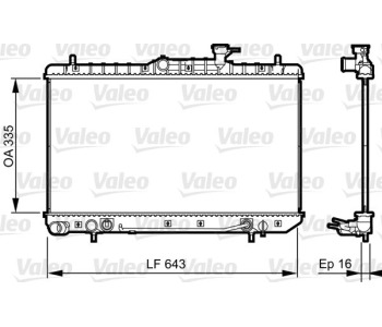 Радиатор, охлаждане на двигателя VALEO 734960 за HYUNDAI ACCENT II (LC) седан от 1999 до 2006