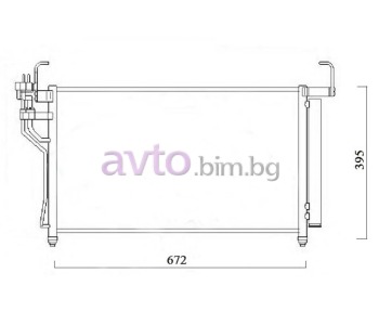 Климатичен радиатор размер 672/395/16 след 2007 за HYUNDAI H-1 товарен от 1997 до 2008