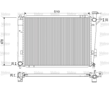 Радиатор, охлаждане на двигателя VALEO 733144 за HYUNDAI SANTA FE III (DM) от 2012